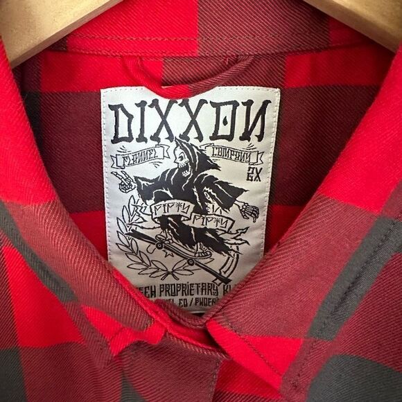 DIXXON Women’s Fifty Fifty Red and Grey Checkered Flannel NWOT - Picture 6 of 11